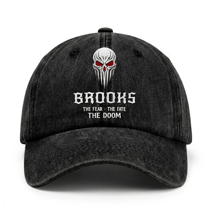 Your Name The Fear The Fate The Doom Skull Washed Cap BROOKS 13K1 C98PF