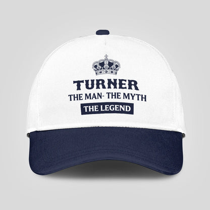The Man The Myth The Legend King Crown Blue And White Cap TURNER 13K1 C147PF