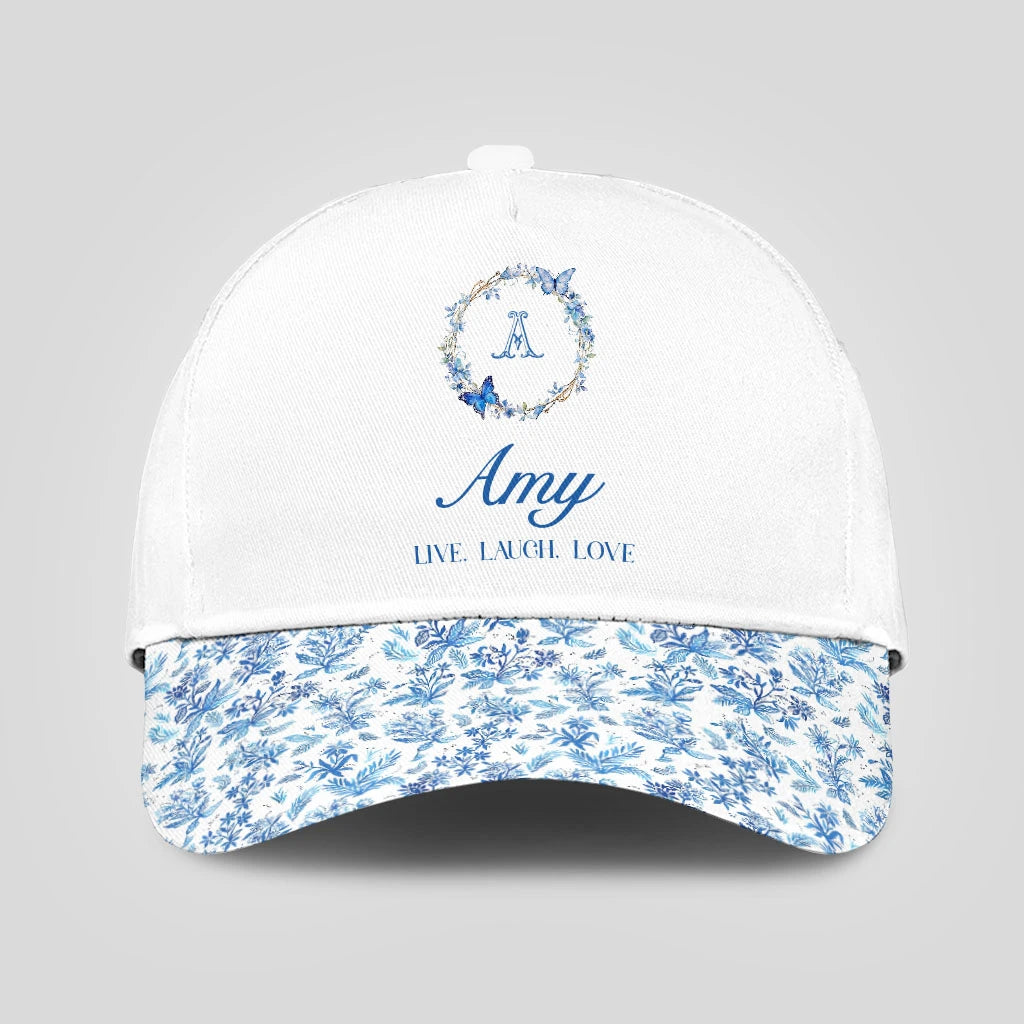 Live Laugh Love Blue Flowers Cap AMY 13K1 C50PF