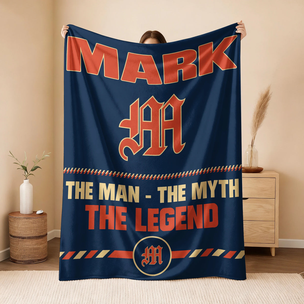 The Man The Myth The Legend Retro Fleece Blanket MARK 13K1 BK53
