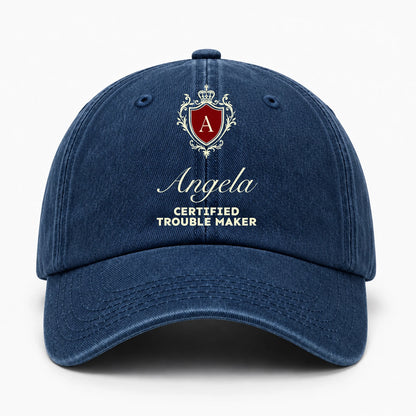 Live Laugh Love Royal Blue Washed Cap ANGELA 13K1 C176PF