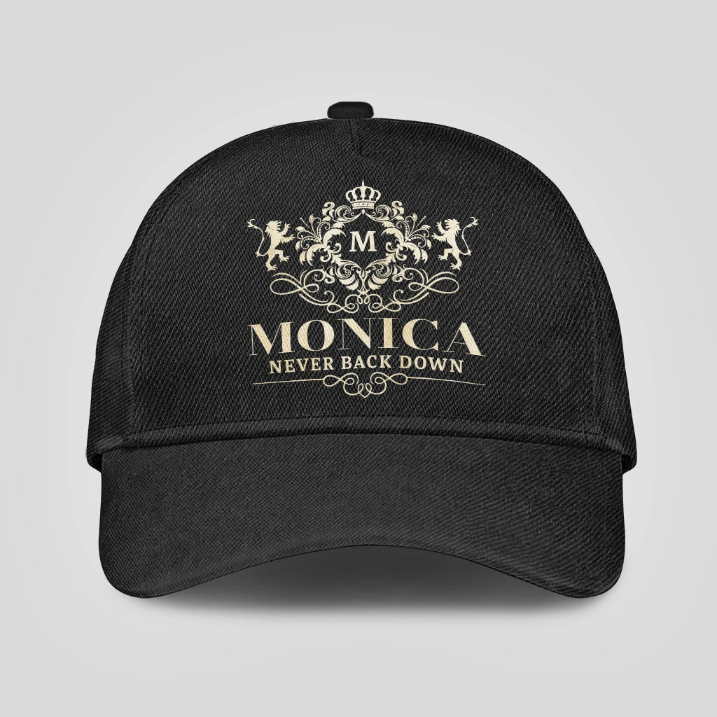 Never Back Down Royal Style Black Cap MONICA 13K1 C179PF