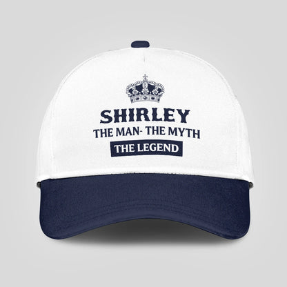 The Man The Myth The Legend King Crown Blue And White Cap SHIRLEY 13K1 C147PF
