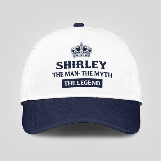 The Man The Myth The Legend King Crown Blue And White Cap SHIRLEY 13K1 C147PF