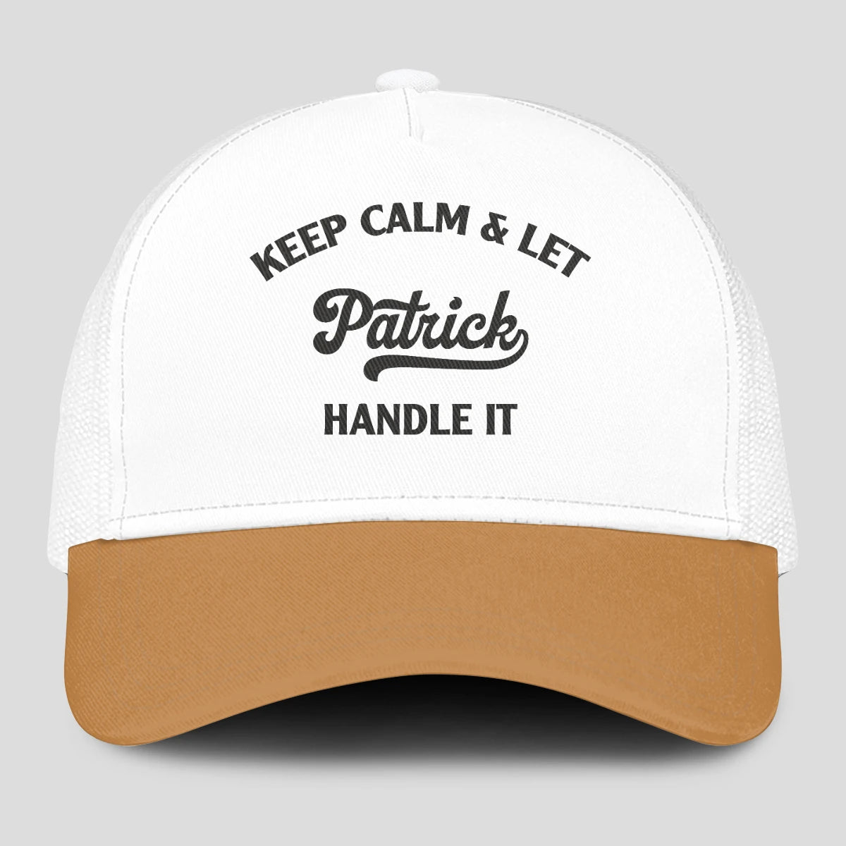 Keep Calm & Let Your Name Handle It Yellow And White Mesh Cap PATRICK 13K1 C205PF