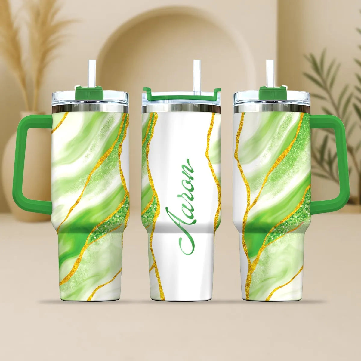 AARON 40oz Personalized Tumbler Cup with Straw | Custom Stainless Steel Mug 13K1-TB1