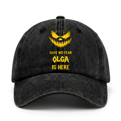 Have No Fear Your Name Is Here Jack O' Lantern Washed Cap OLGA 13K1 C135PF