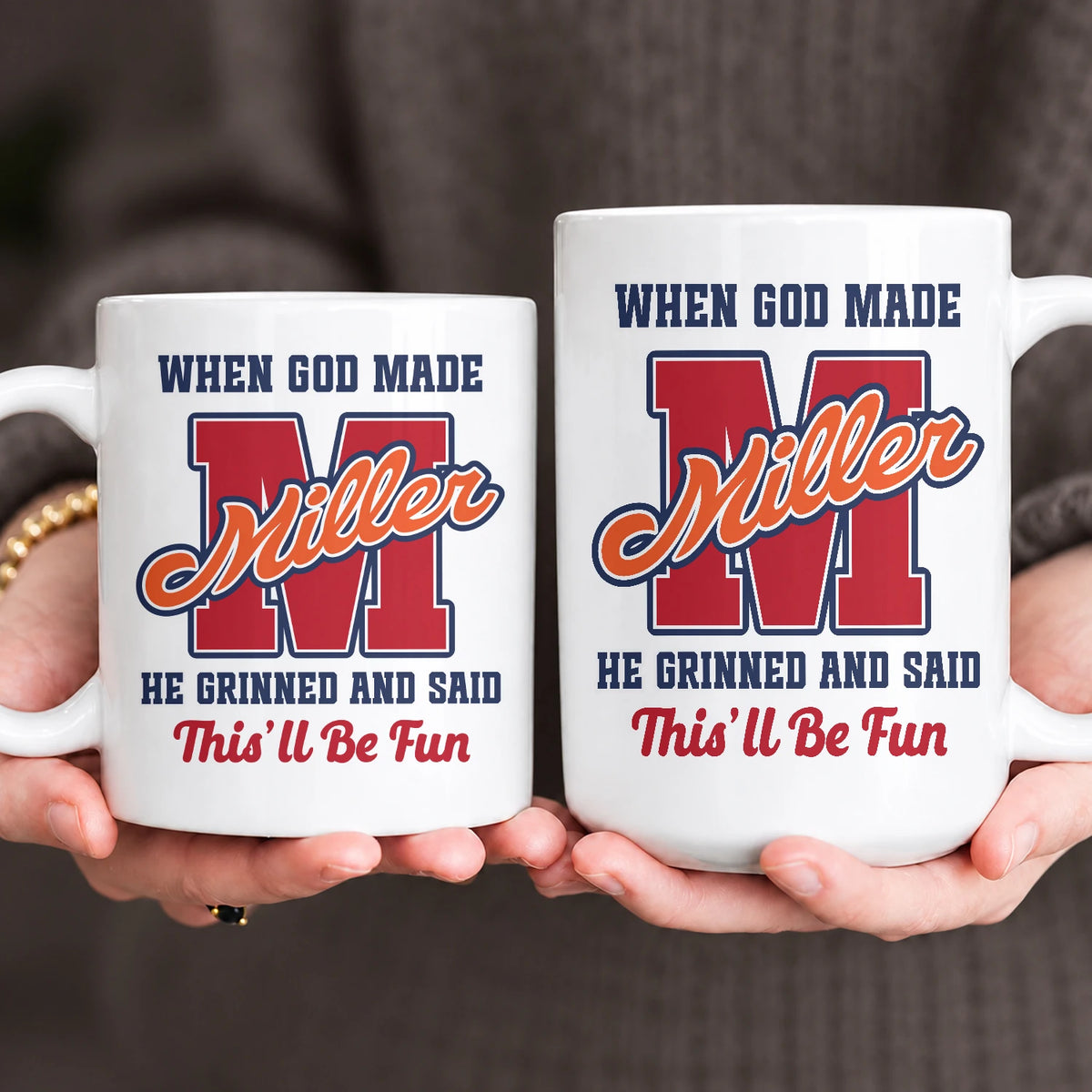 When God Made Your Name Personalized Baseball Mug MILLER 13K1 MG07