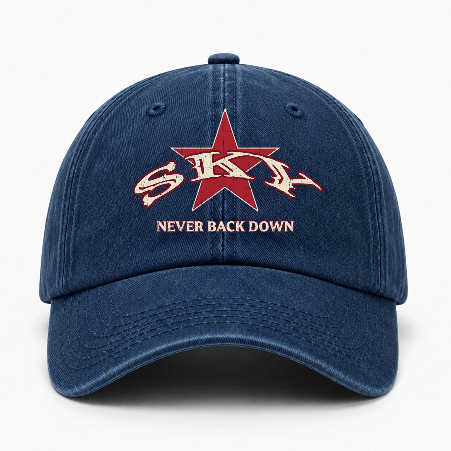 Never Back Down Western Blue Denim Cap SKY 13K1 C61PF