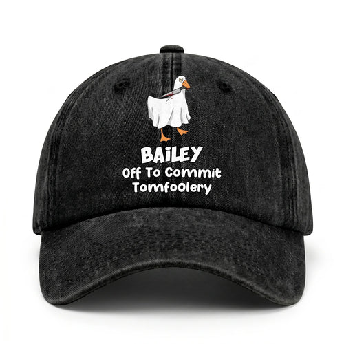 Off To Commit Tomfoolery Funny Goose Washed Cap BAILEY 13K1 C131PF