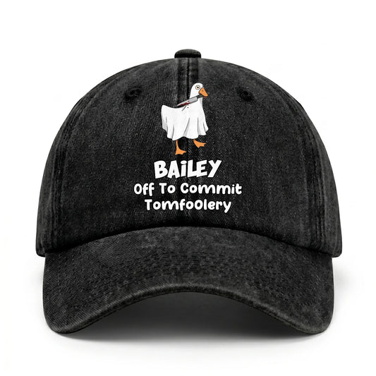 Off To Commit Tomfoolery Funny Goose Washed Cap BAILEY 13K1 C131PF