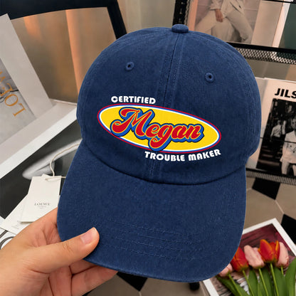 Certified Your Name Trouble Maker Washed Cap MEGAN 13K1 C73PF