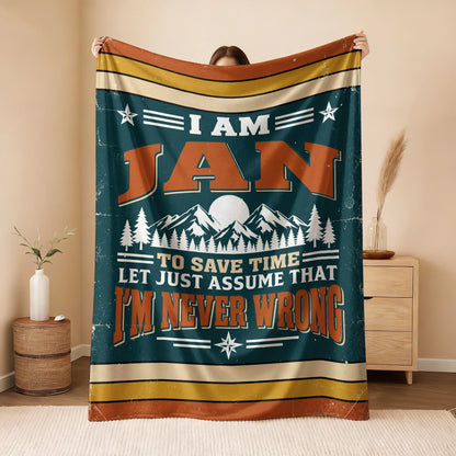 I'm Name Never Wrong Funny Retro Fleece Blanket JAN 13K1 BK66