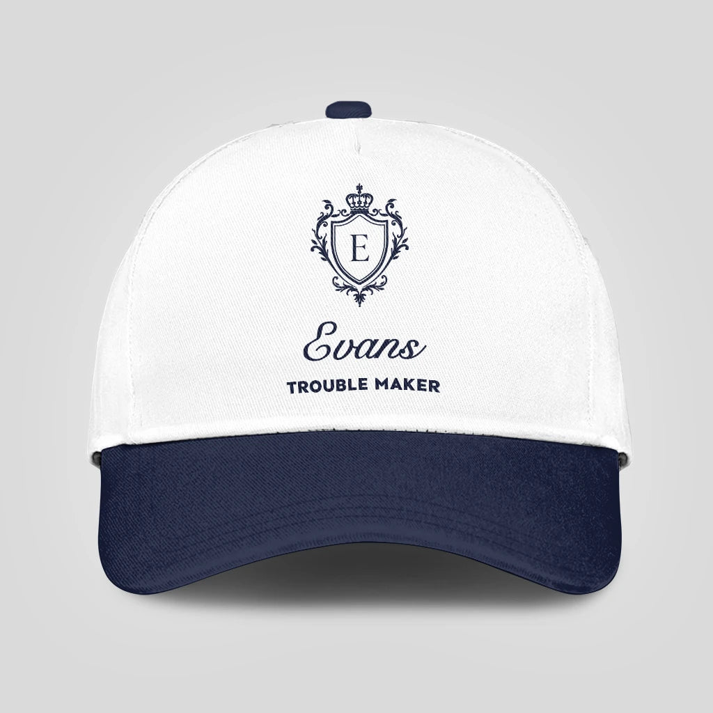 Trouble Maker Funny Blue And White Cap EVANS 13K1 C152PF