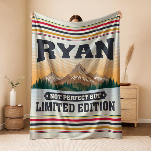 Not Perfect But Limited Edition Vintage Mountain Fleece Blanket RYAN 13K1 BK45