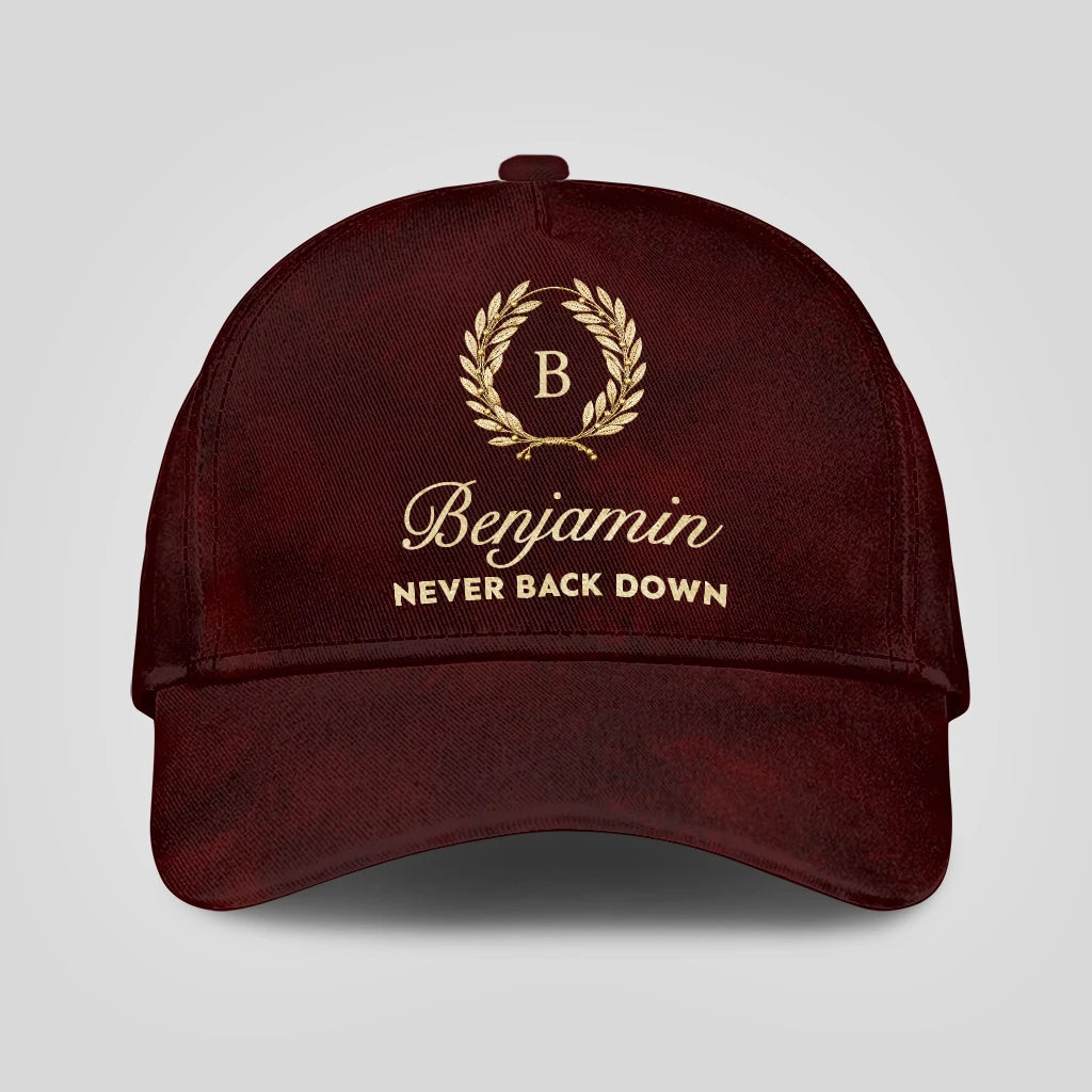 Never Back Down Golden Olive Burgundy Cap BENJAMIN 13K1 C177PF