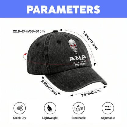 Your Name The Fear The Fate The Doom Skull Washed Cap ANA 13K1 C98PF