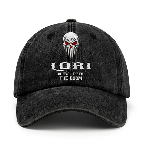Your Name The Fear The Fate The Doom Skull Washed Cap LORI 13K1 C98PF