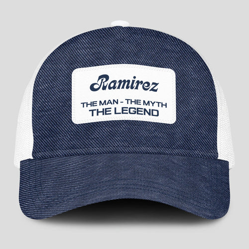 The Man The Myth The Legend Blue Denim Mesh Cap RAMIREZ 13K1 C194PF