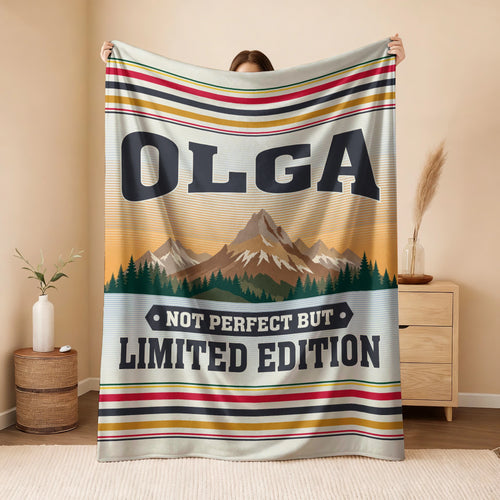 Not Perfect But Limited Edition Vintage Mountain Fleece Blanket OLGA 13K1 BK45