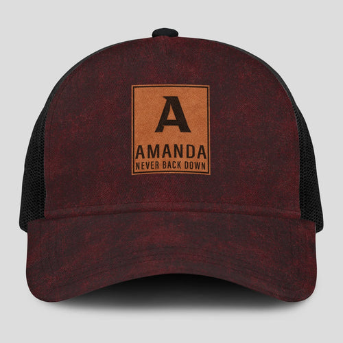 Never Back Down Burgundy And Black Mesh Cap AMANDA 13K1 C208PF