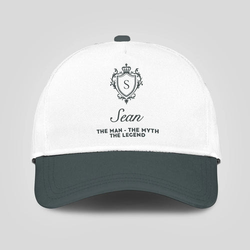 The Man The Myth The Legend Elegant Gray And White Cap SEAN 13K1 C170PF