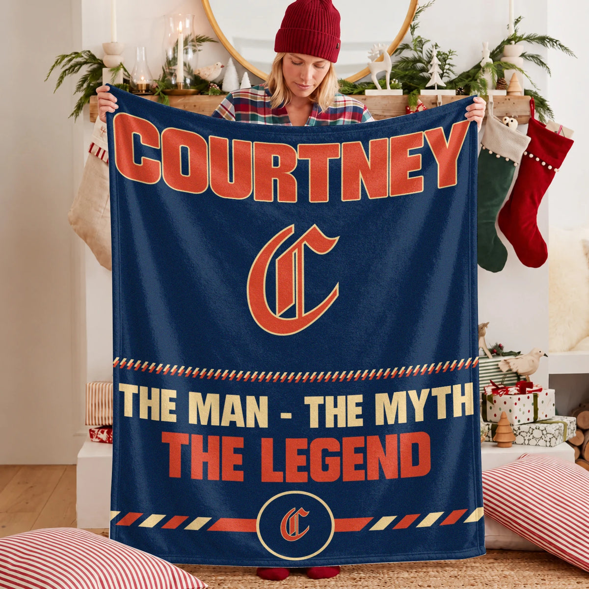 The Man The Myth The Legend Retro Fleece Blanket COURTNEY 13K1 BK53