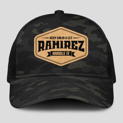 Keep Calm & Let Your Name Handle It Dark Camo Mesh Cap RAMIREZ 13K1 C195PF
