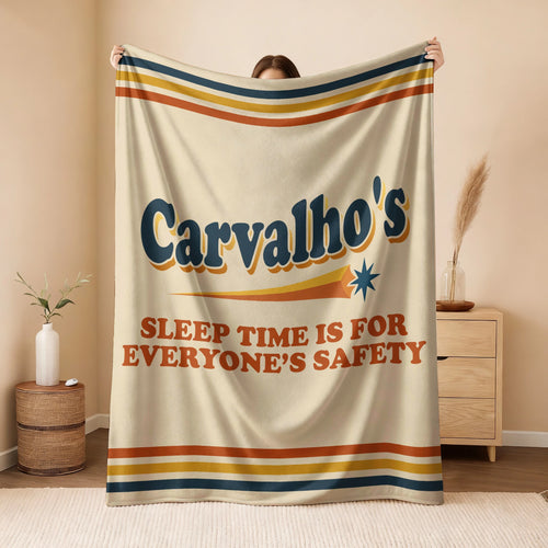 Your Name's Sleep Time Funny Retro Fleece Blanket CARVALHO 13K1 BK67