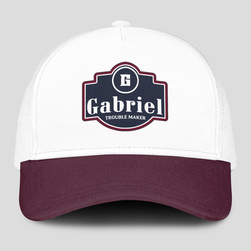 Trouble Maker Burgundy And White Funny Mesh Cap GABRIEL 13K1 C201PF