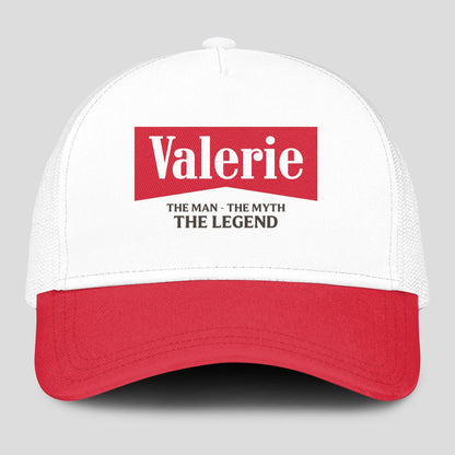 The Man The Myth The Legend Red And White Mesh Cap VALERIE 13K1 C197PF
