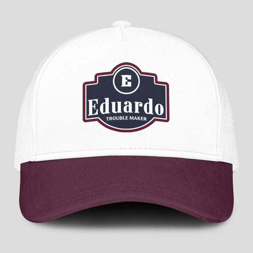 Trouble Maker Burgundy And White Funny Mesh Cap EDUARDO 13K1 C201PF