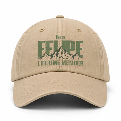Team Your Name Lifetime Member Mountain Cap FELIPE 13K1 C58PF