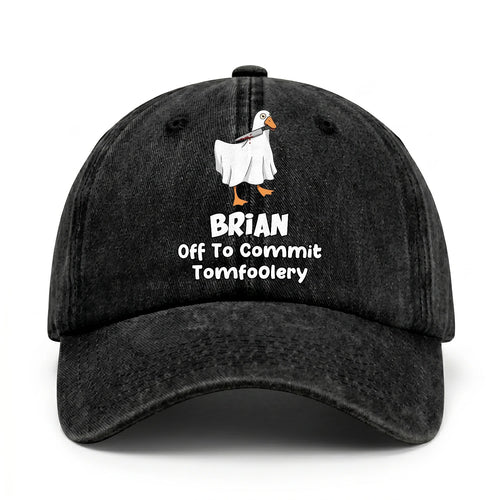 Off To Commit Tomfoolery Funny Goose Washed Cap BRIAN 13K1 C131PF