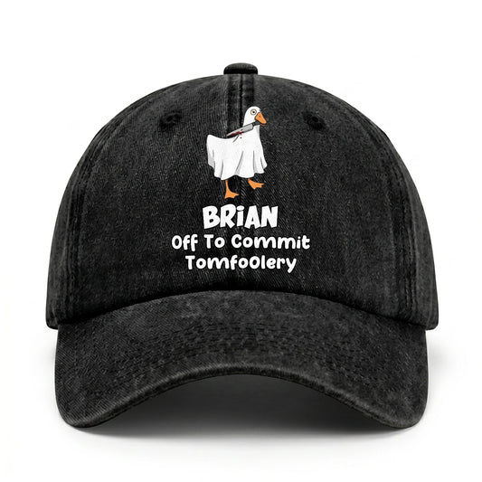 Off To Commit Tomfoolery Funny Goose Washed Cap BRIAN 13K1 C131PF