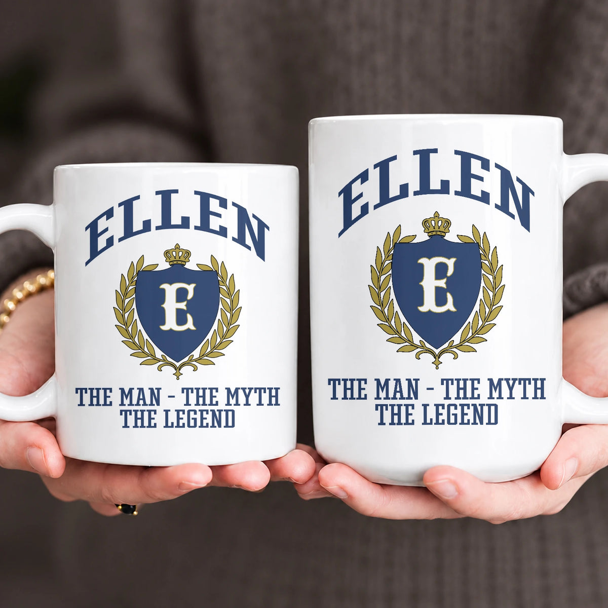 The Man The Myth The Legend Blue And Yellow Logo Mug ELLEN 13K1 MG24