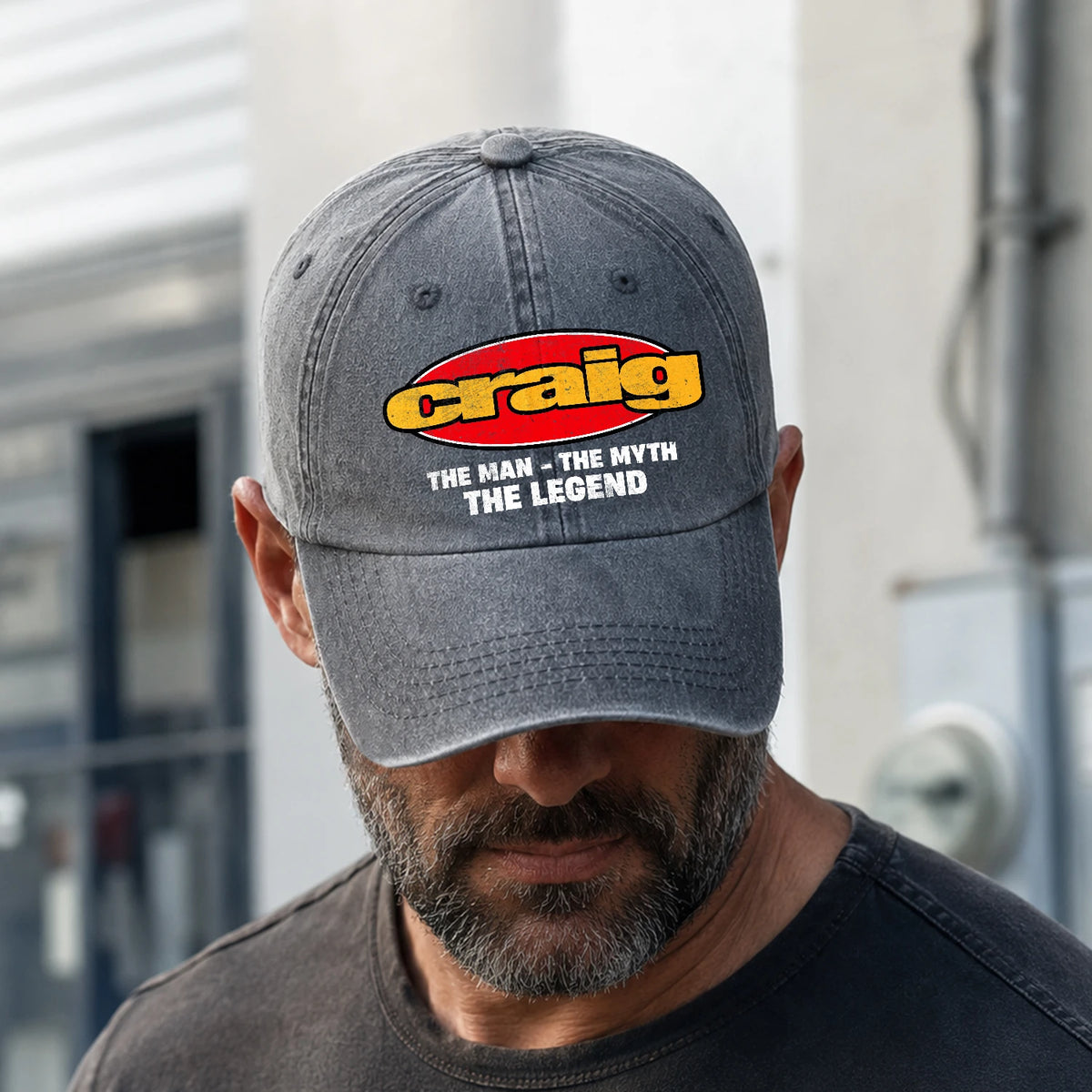 The Man The Myth The Legend Vintage Logo Washed Cap CRAIG 13K1 C162PF
