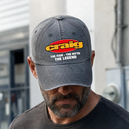The Man The Myth The Legend Vintage Logo Washed Cap CRAIG 13K1 C162PF