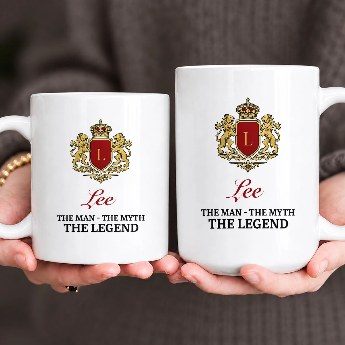 The Man The Myth The Legend Gold Royal Logo Mug LEE 13K1 MG03
