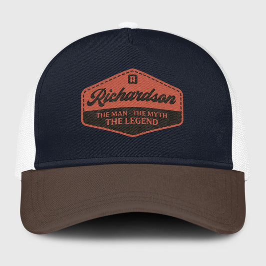 The Man The Myth The Legend Navy And Brown Mesh Cap RICHARDSON 13K1 C188PF