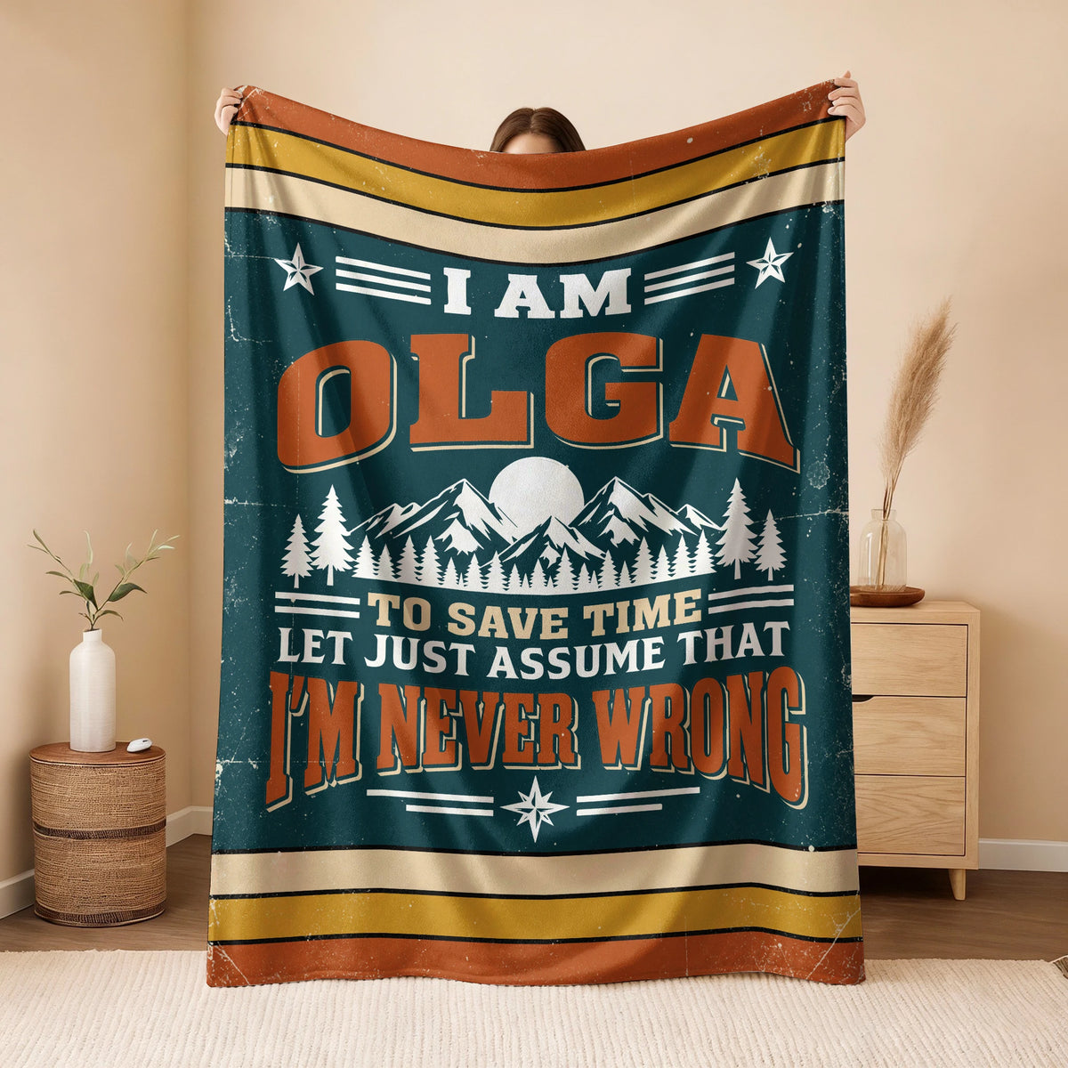 I'm Name Never Wrong Funny Retro Fleece Blanket OLGA 13K1 BK66
