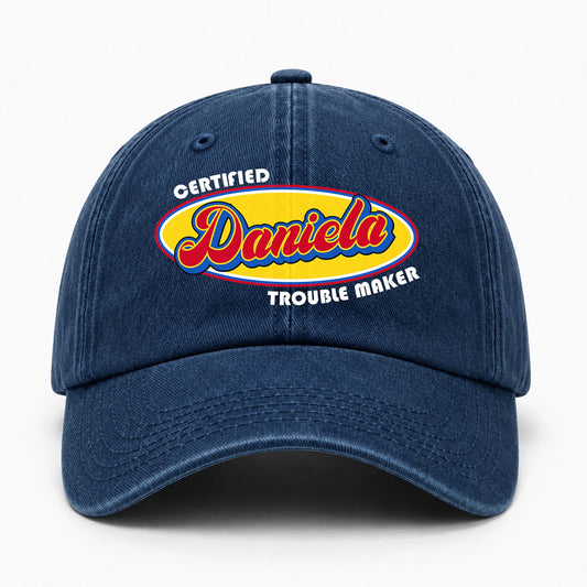 Certified Your Name Trouble Maker Washed Cap DANIELA 13K1 C73PF