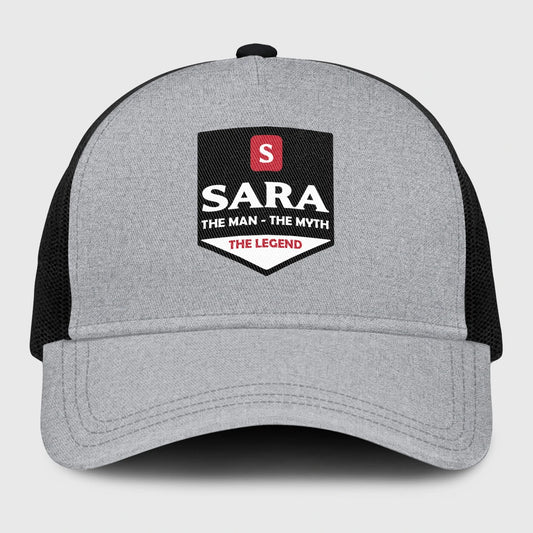 The Man The Myth The Legend Gray Mesh Cap SARA 13K1 C189PF