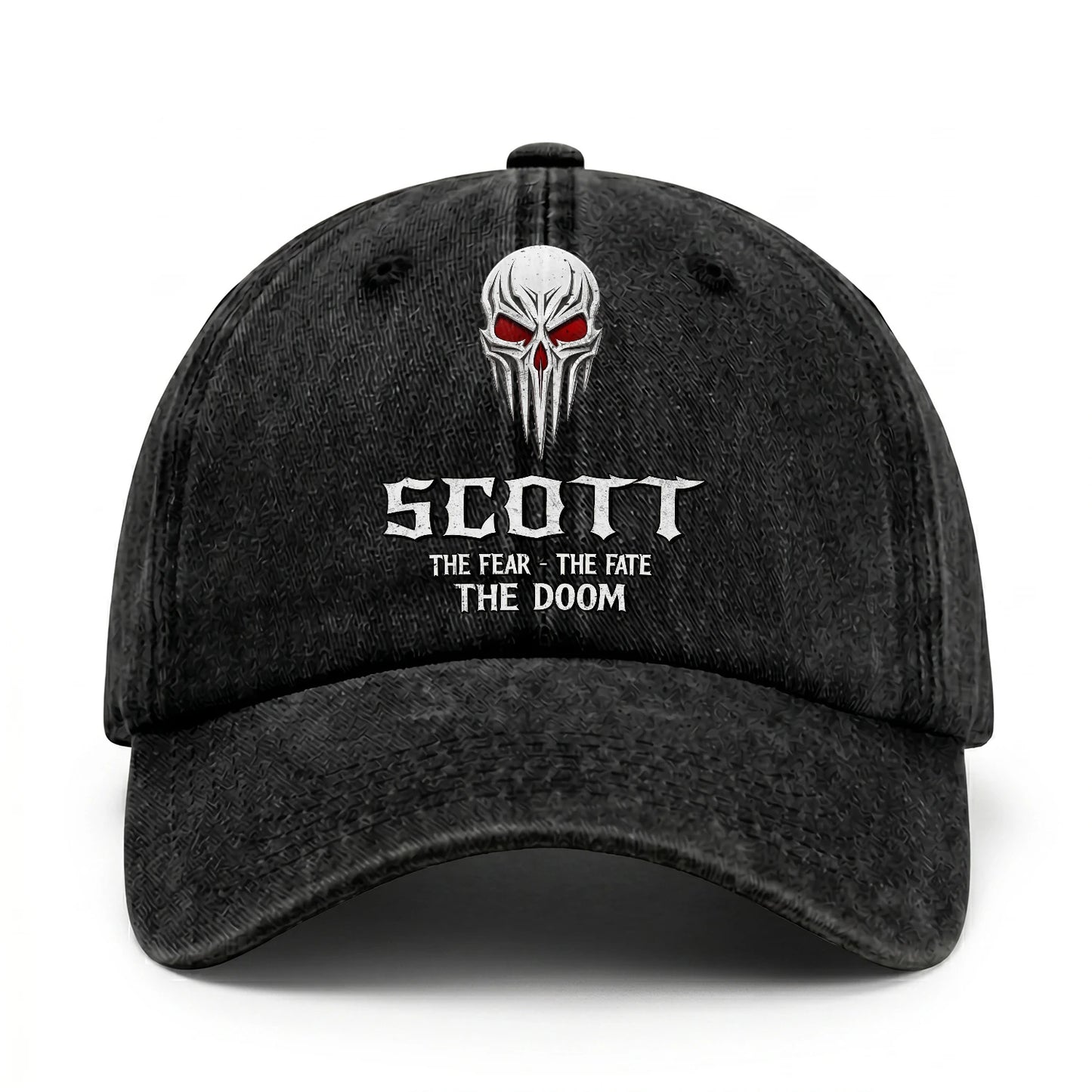 Your Name The Fear The Fate The Doom Skull Washed Cap SCOTT 13K1 C98PF