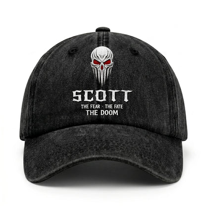 Your Name The Fear The Fate The Doom Skull Washed Cap SCOTT 13K1 C98PF