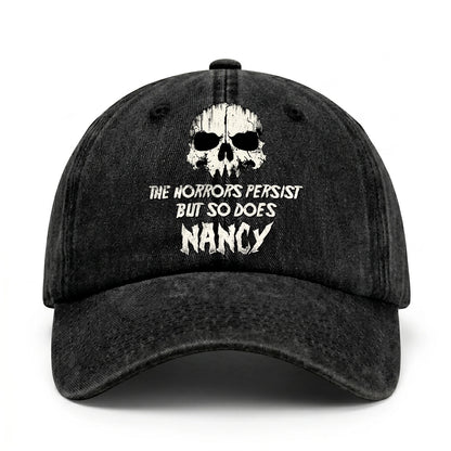 The Horrors Persist But So Does Your Name Cool Skull Washed Cap NANCY 13K1 C134PF