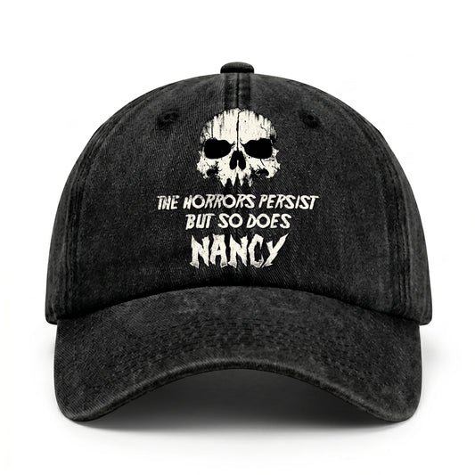 The Horrors Persist But So Does Your Name Cool Skull Washed Cap NANCY 13K1 C134PF