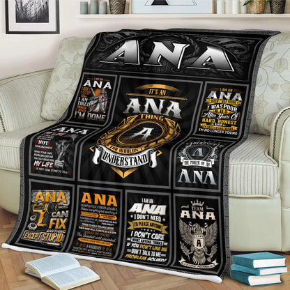 ANA Personalized Blanket | Custom Name Cozy Throw Gift 13K1-BK2