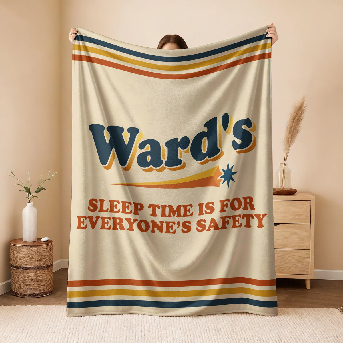 Your Name's Sleep Time Funny Retro Fleece Blanket WARD 13K1 BK67