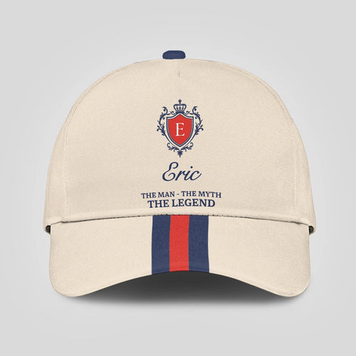 The Man The Myth The Legend Blue And Red Striped Cap ERIC 13K1 C117PF